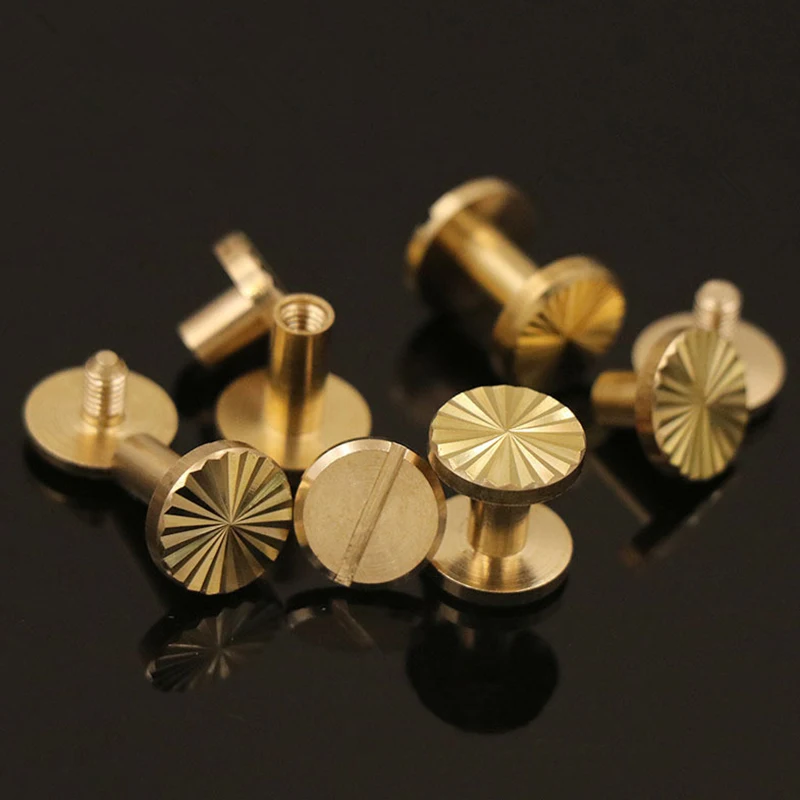 Body Jewelry Chicago - 10 セット固体真鍮バインディングシカゴネジネイルスタッドリベットフォトアルバムレザークラフトスタッドベルト財布ファスナー