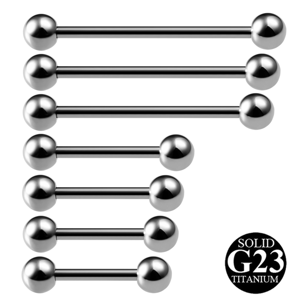 Body Jewelry Nipple Rings - チタン舌ピアス,乳首バー,ヘリックス耳珠,ボディピアスジュエリー,工業用バーベル,軟骨イヤリング14g, 12〜38mm, 2個,g23