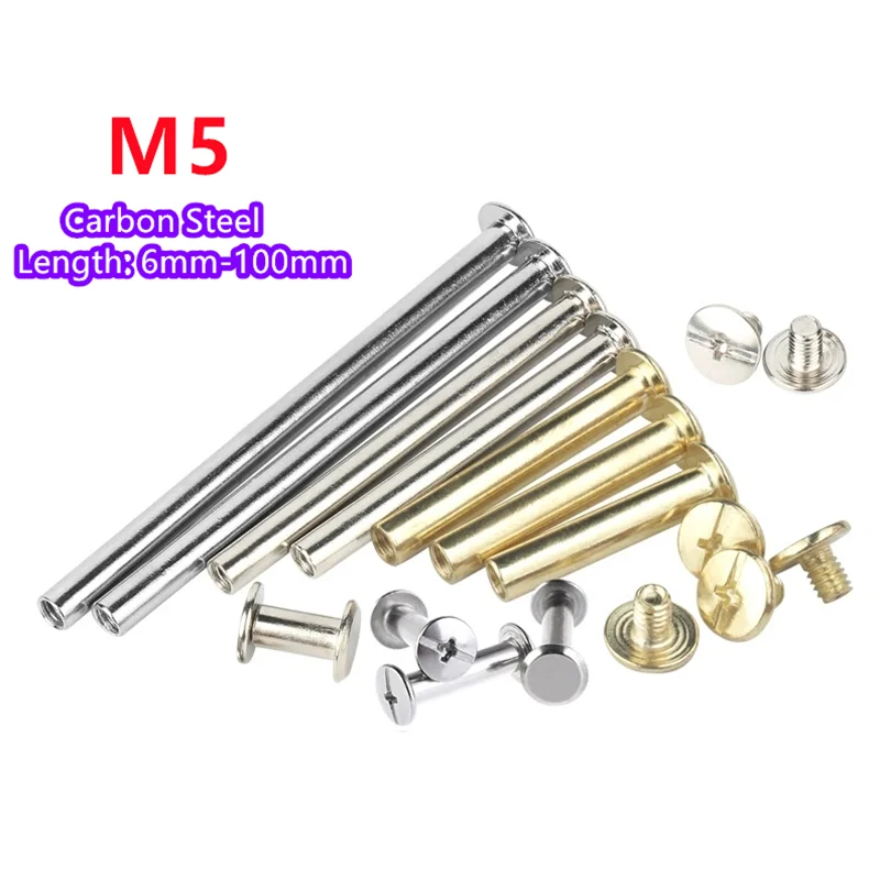 Body Jewelry Chicago - 革,バッグ,ベルト,アルバム,アルバム,本,製本,リベットボルト用の炭素鋼ネジm5x5-100mm