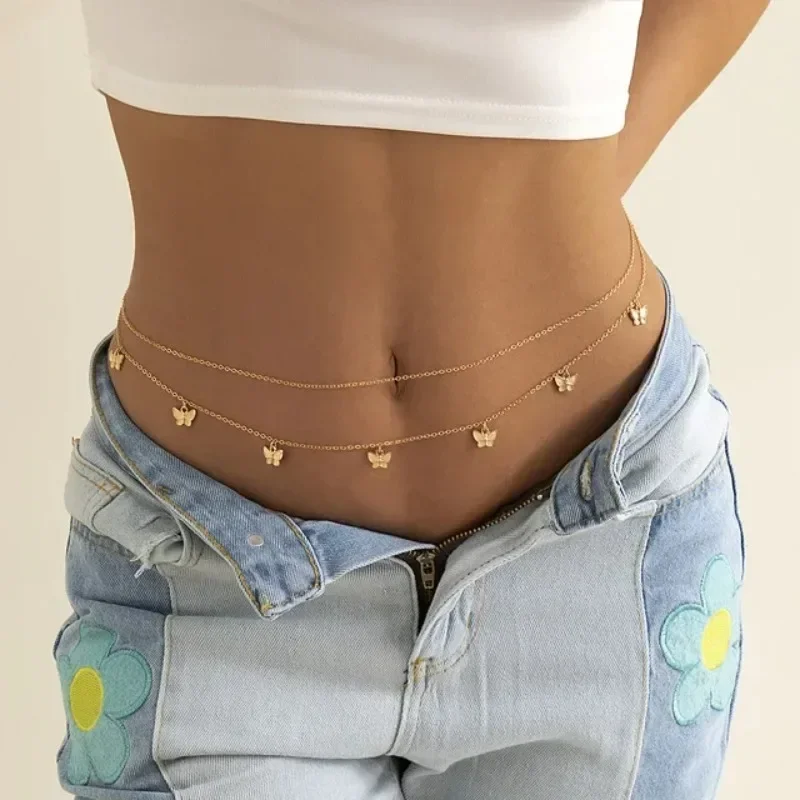 Body Jewelry Online - 女性用バタフライチェーン,セクシーなベリーベルト,ボディジュエリー,ビーチアクセサリー,ウエストビーズ,新しい夏の魅力