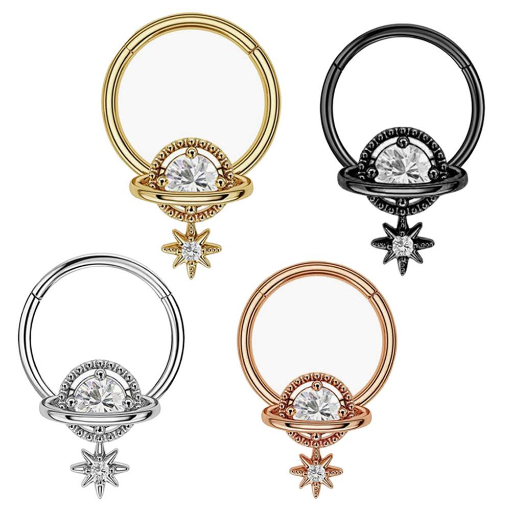 Body Jewelry Septum - セプタムリング プラネットジュエリー サージカルスチール ダイスピアスジュエリー CZヒンジセグメント ヘリックスイヤリング
