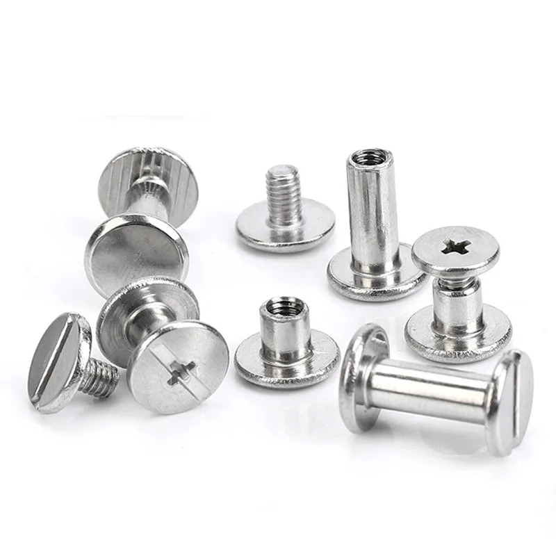 Body Jewelry Chicago - 10 個ステンレス鋼バインディングシカゴネジスタッドリベットマイナスベルトネジ DIY フォトアルバムデスクメニューファスナー 8.5 ミリメートルキャップ