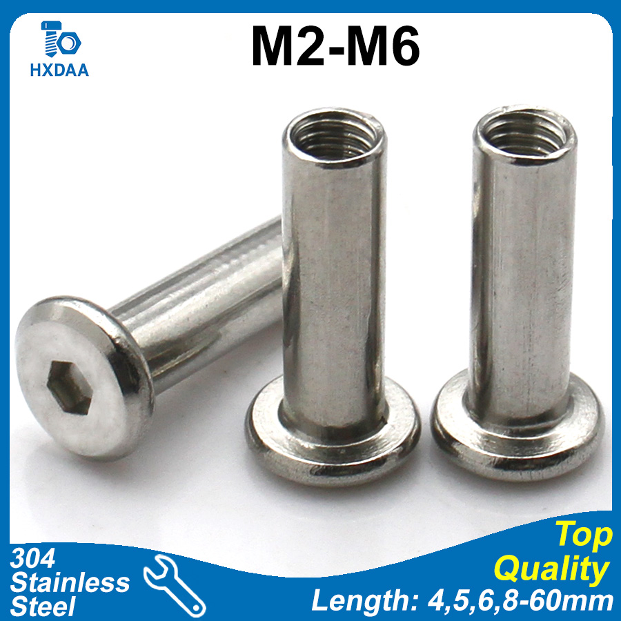 Body Jewelry Chicago - M2 M3 M4 M5 M6 304ステンレス鋼六角穴付き平頭面取りエッジバインディングポストスクリューナットシカゴスクリューコネクターボルト