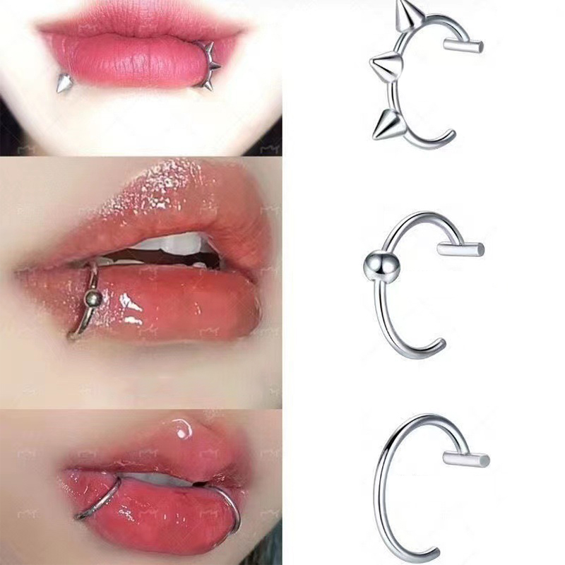 Body Jewelry Septum - 1個 ステンレス製 フェイクノーズリング フープ セプタムリング Cクリップ