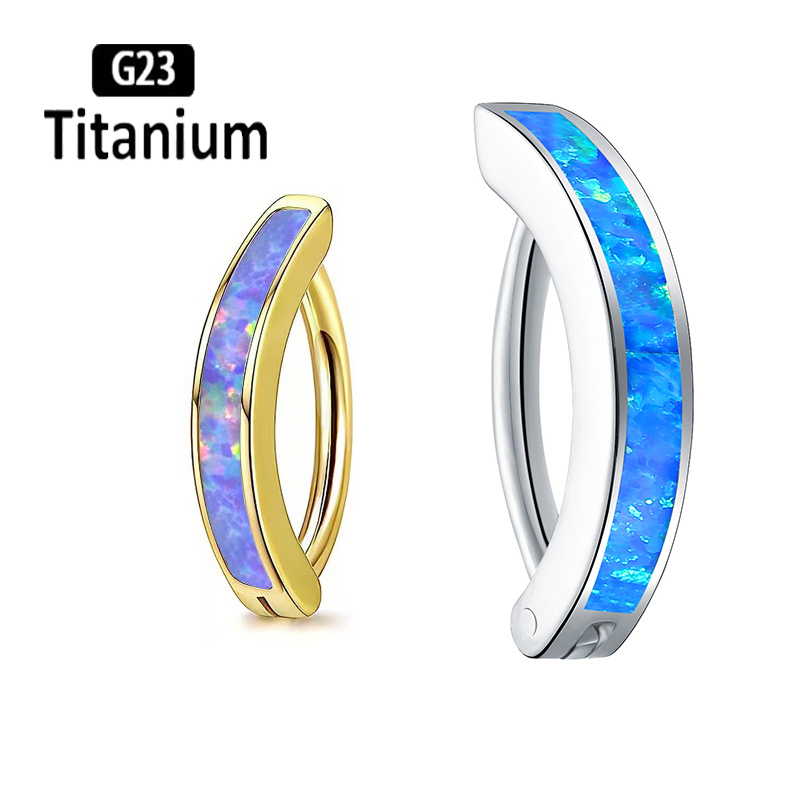 Body Jewelry Implant Grade - 1PC 14G インプラントグレードG23チタン製へそピアス クリッカー ASTM F136