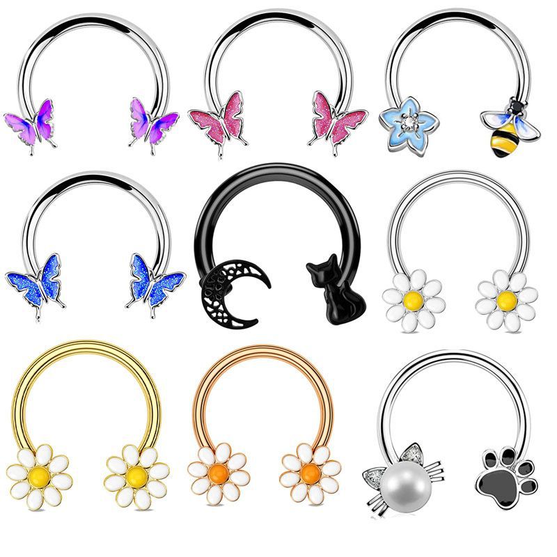 Body Jewelry Septum - 16G セプタムリング ダイスピアス サージカルスチール 軟骨ピアス フープ