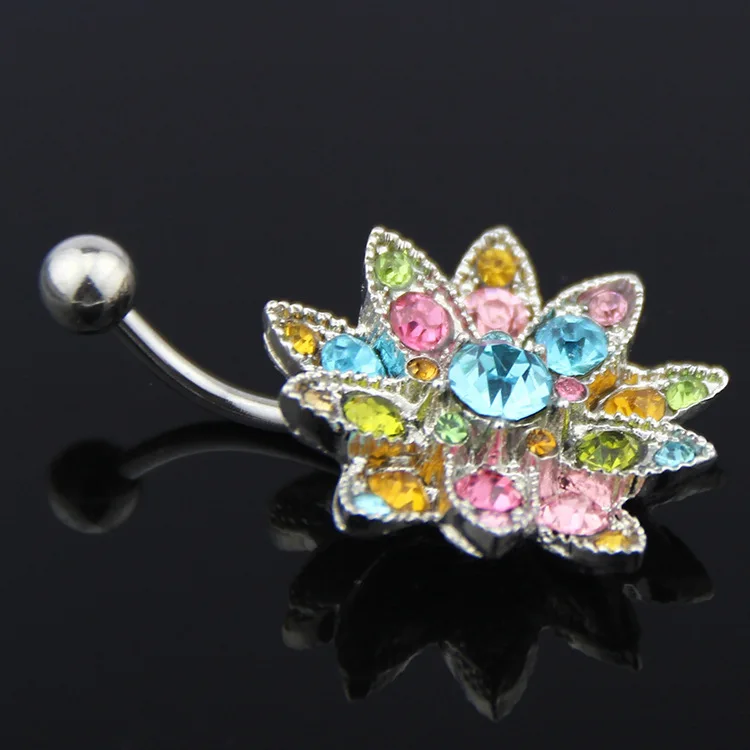Body Jewelry Hot - ステンレス鋼の指輪,クリスタル,フラワー,ベリー,蓮の形,ピアス,ボディジュエリー,セックスギフト