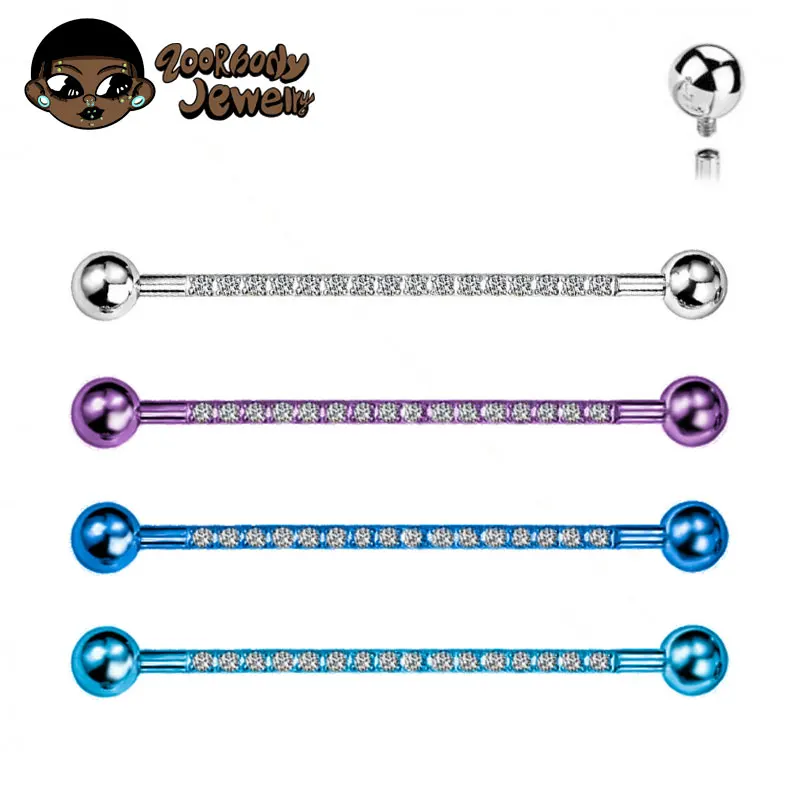 Body Jewelry Implant Grade - F136 インプラントグレードチタン 14 グラム雌ねじ工業用バーベルピアス 38 ミリメートルバー上耳軟骨用男性と女性