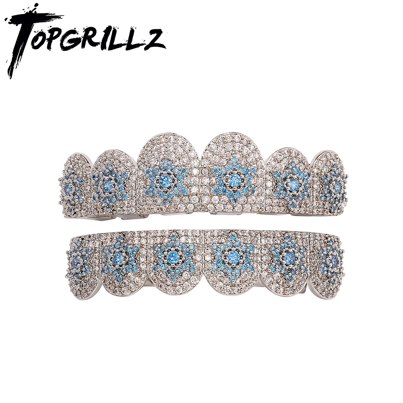 Body Jewelry Hot - TOPGRILLZ ホットセール ヒップホップ アイスアウト ティースグリルズ 上6本＆下6本セット