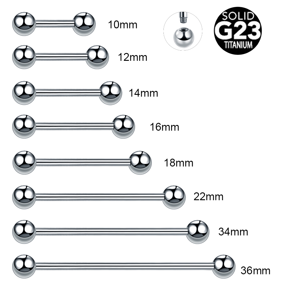 Body Jewelry Nipple Rings - 1pc 14グラム16グラムチタン工業らせんピアス舌リング3/4/5/6ミリメートルボール雄ねじ乳首ピアスイヤリングロッド舌