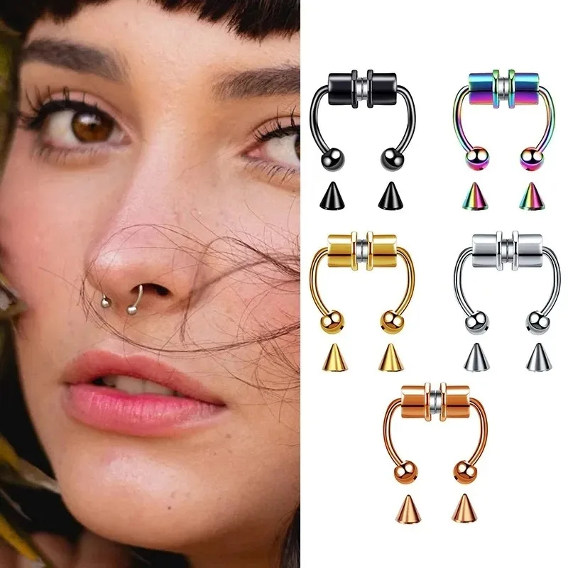 1/2/3 個の偽磁気鼻リング、フェイクピアス鼻リング、非ピ - Body Jewelry Septum のレビューと価格