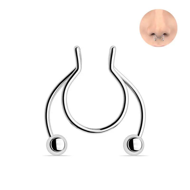 U 字型偽鼻リングヒップフープセプタムロックステンレス鋼クリ - Body Jewelry Septum のレビューと価格