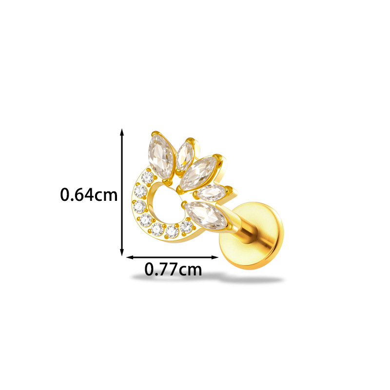 1PC G23 チタン16G フラワーCZ ラブレットスタッ - Body Jewelry Implant Grade のレビューと価格