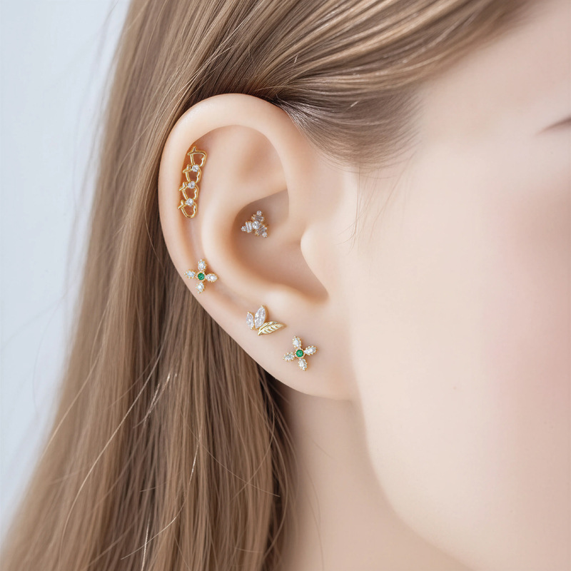 1PC G23 チタン16G フラワーCZ ラブレットスタッ - Body Jewelry Implant Grade のレビューと価格