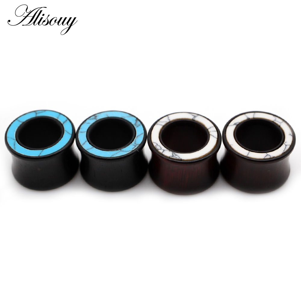 Alisouy-白い木製の耳栓,2個,ハイエンドのデザイン, - Body Jewelry High End のレビューと価格