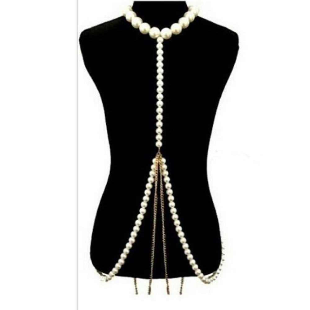 豪華なパールゴールドチェーンボディチェーン、ファッショナブル - Body Jewelry High End のレビューと価格