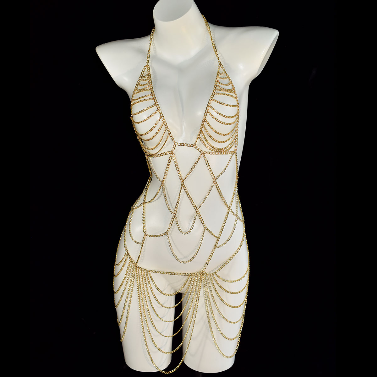 重工業風豪華ロングメタルタッセルドレス個性派ホロースリムレデ - Body Jewelry Dress のレビューと価格