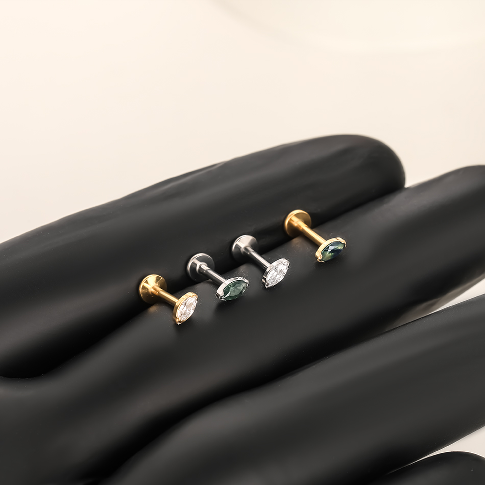 1 個/5 個チタン軟骨イヤリングフラットバック耳珠ヘリック - Flat Back Labret Stud のレビューと価格