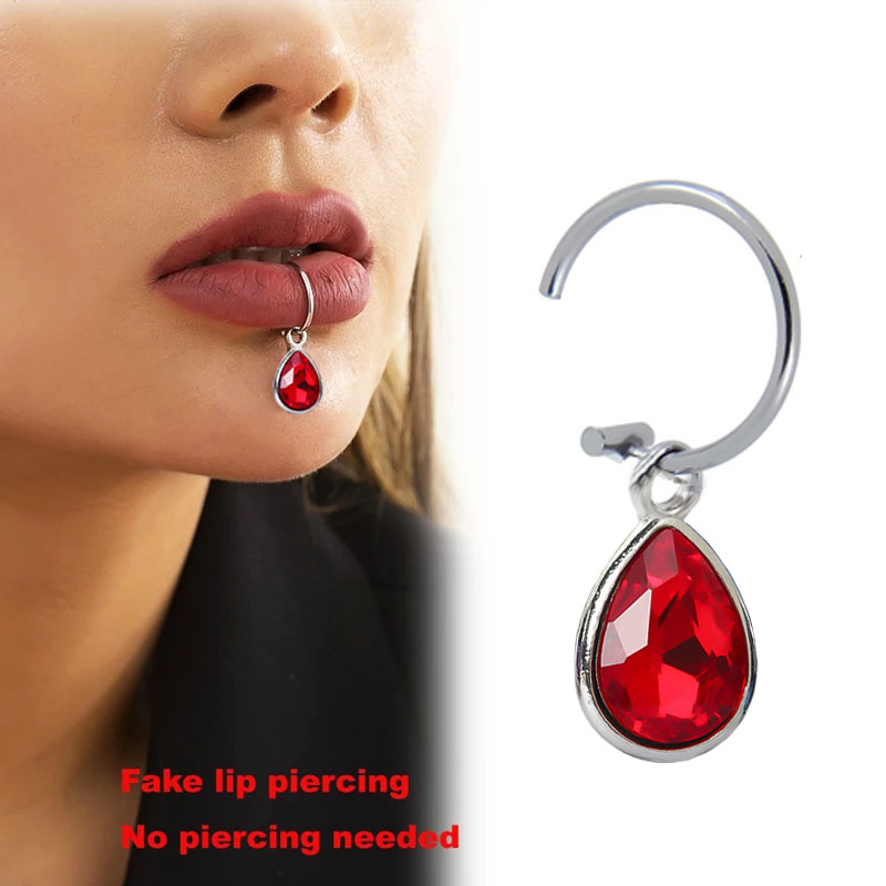 クリップオンピアス,1ピース,クリスタル,ウォータードロップ - Body Jewelry Septum のレビューと価格