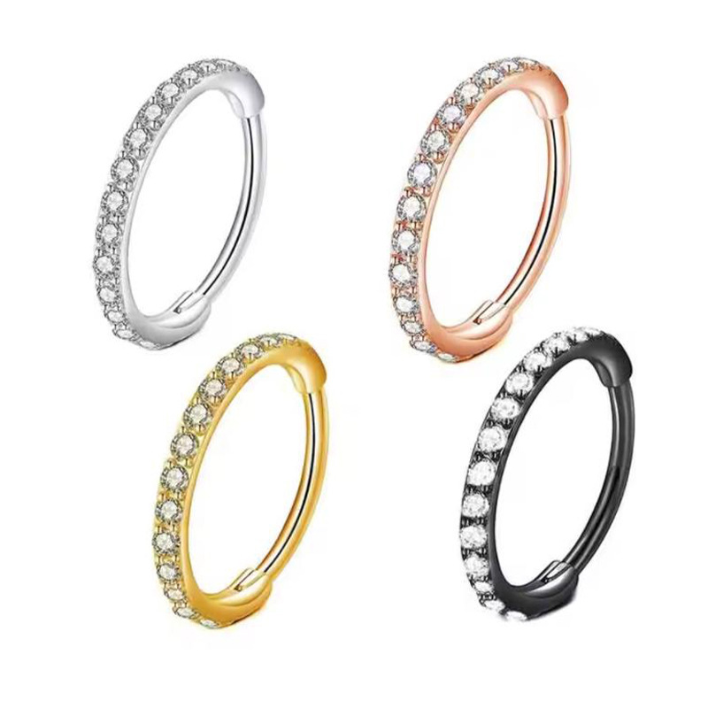 16GクリアCZノーズリングフープ 316Lサージカルステン - Body Jewelry Septum のレビューと価格