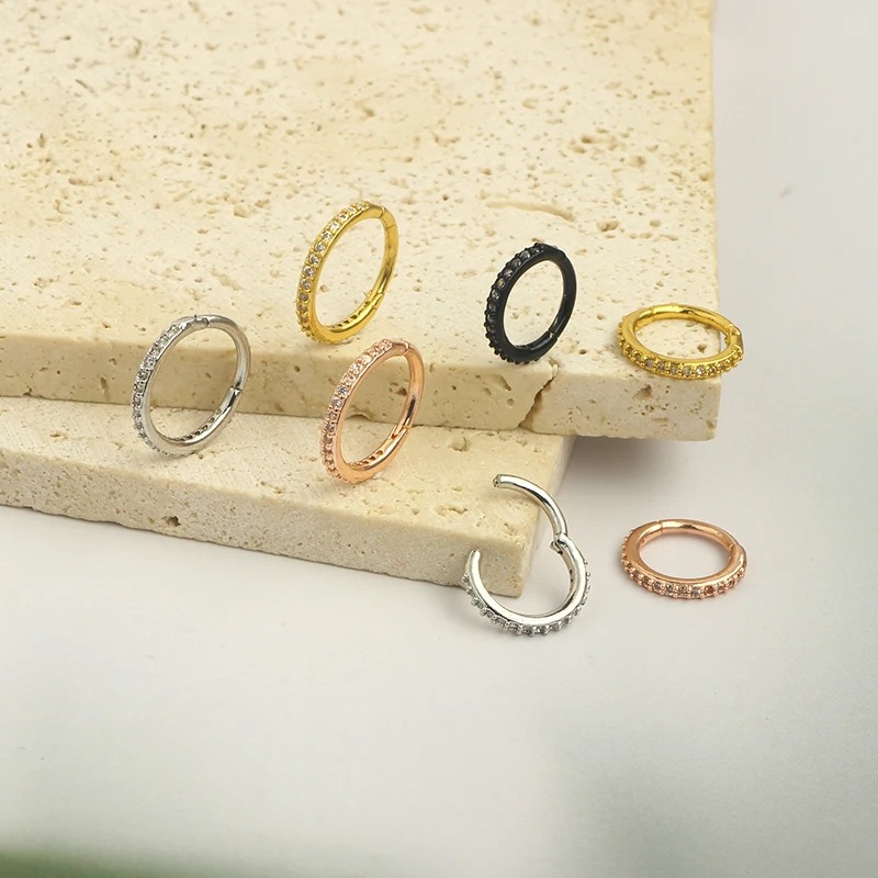 16GクリアCZノーズリングフープ 316Lサージカルステン - Body Jewelry Septum のレビューと価格