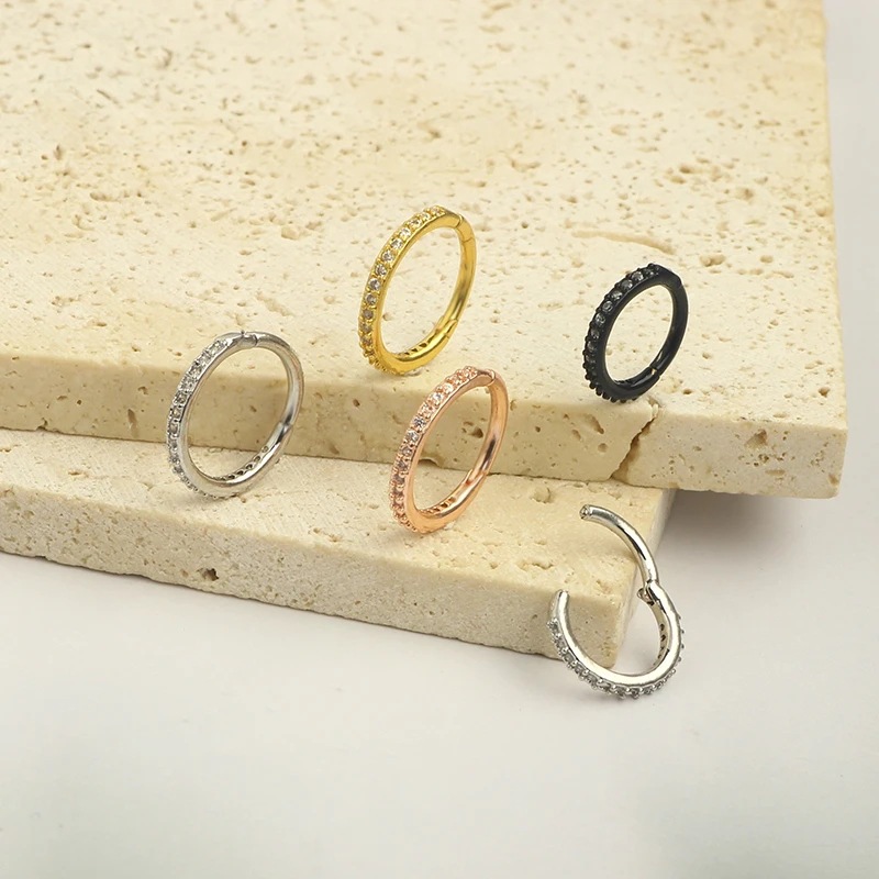 16GクリアCZノーズリングフープ 316Lサージカルステン - Body Jewelry Septum のレビューと価格