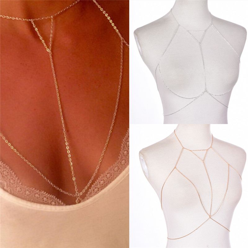 マルチレイヤーハーネスvネックレス,女性用チェーンジュエリー - Body Jewelry Online のレビューと価格