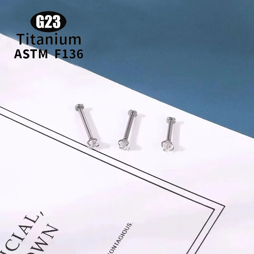 ASTM F136 チタンプッシュピン 5A ジルコンラブレ - Flat Back Labret Stud のレビューと価格