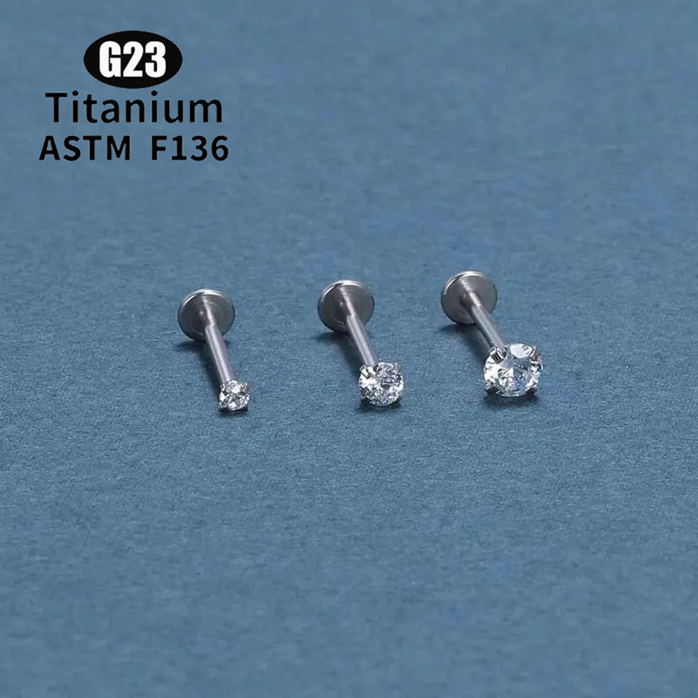 ASTM F136 チタンプッシュピン 5A ジルコンラブレ - Flat Back Labret Stud のレビューと価格