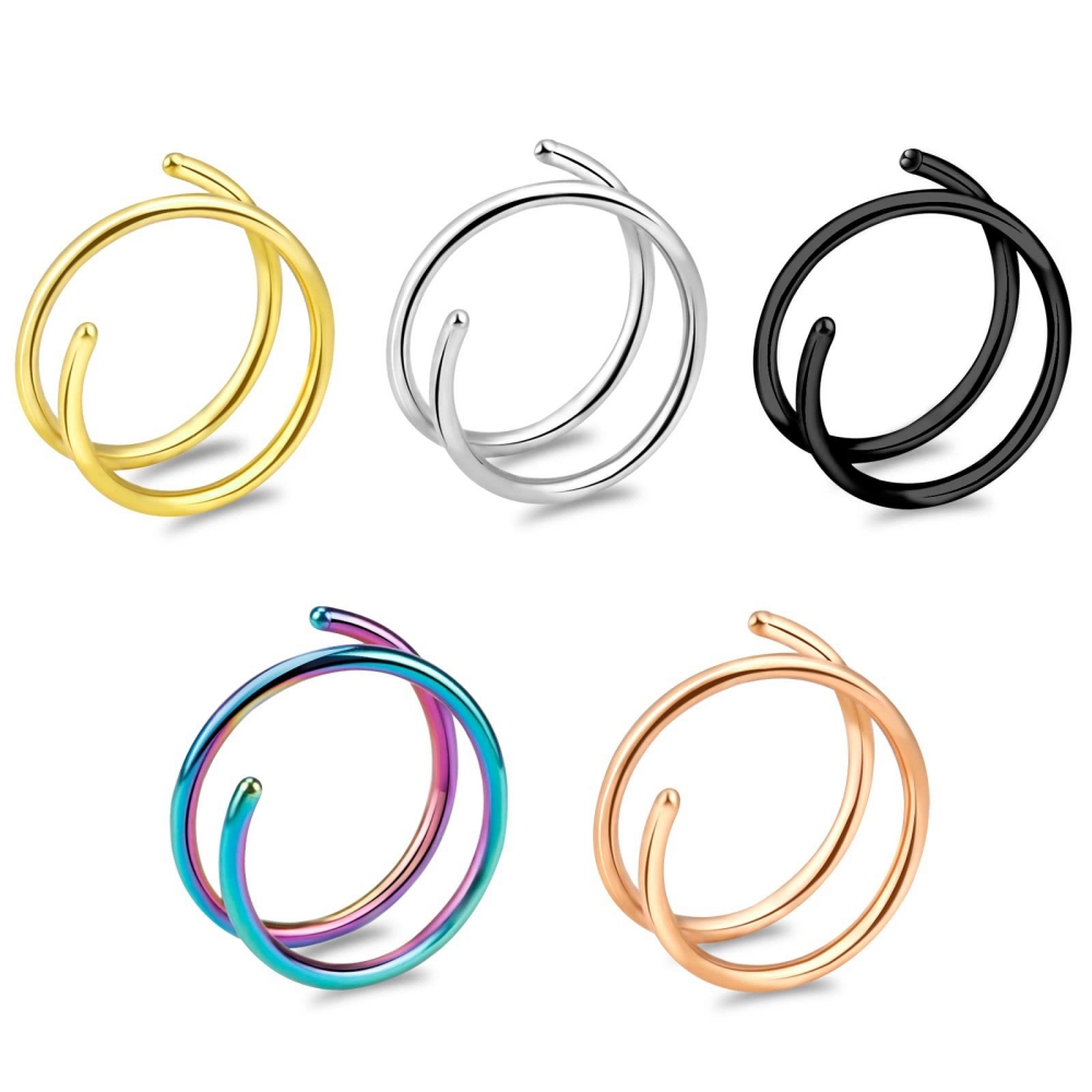 1PC ステンレス鋼 316 ダブルスパイラルまたは二重層ノ - Body Jewelry Septum のレビューと価格