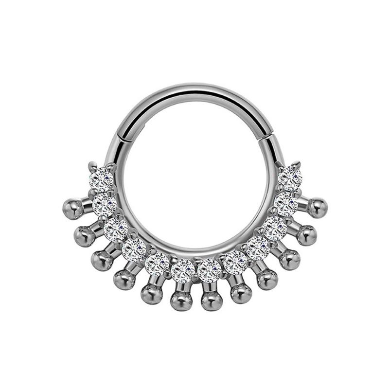 31BB クリスタル鼻耳軟骨リングスタイリッシュなセプタムリ - Body Jewelry Septum のレビューと価格