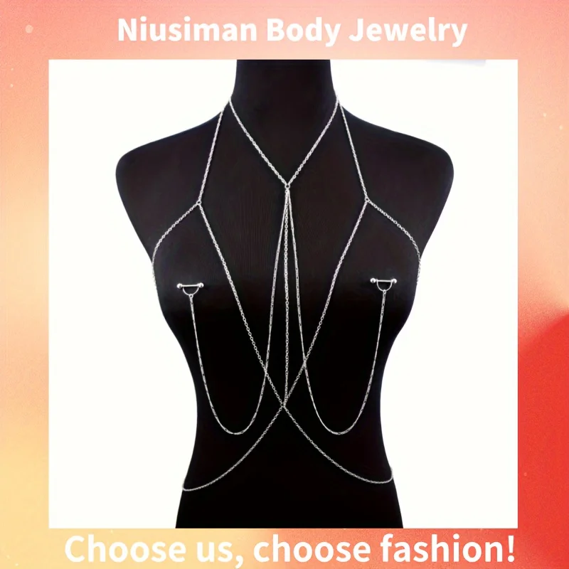 エレガント&セクシーなボディチェーン1個、14Gバーベルニッ - Body Jewelry Nipple Rings のレビューと価格