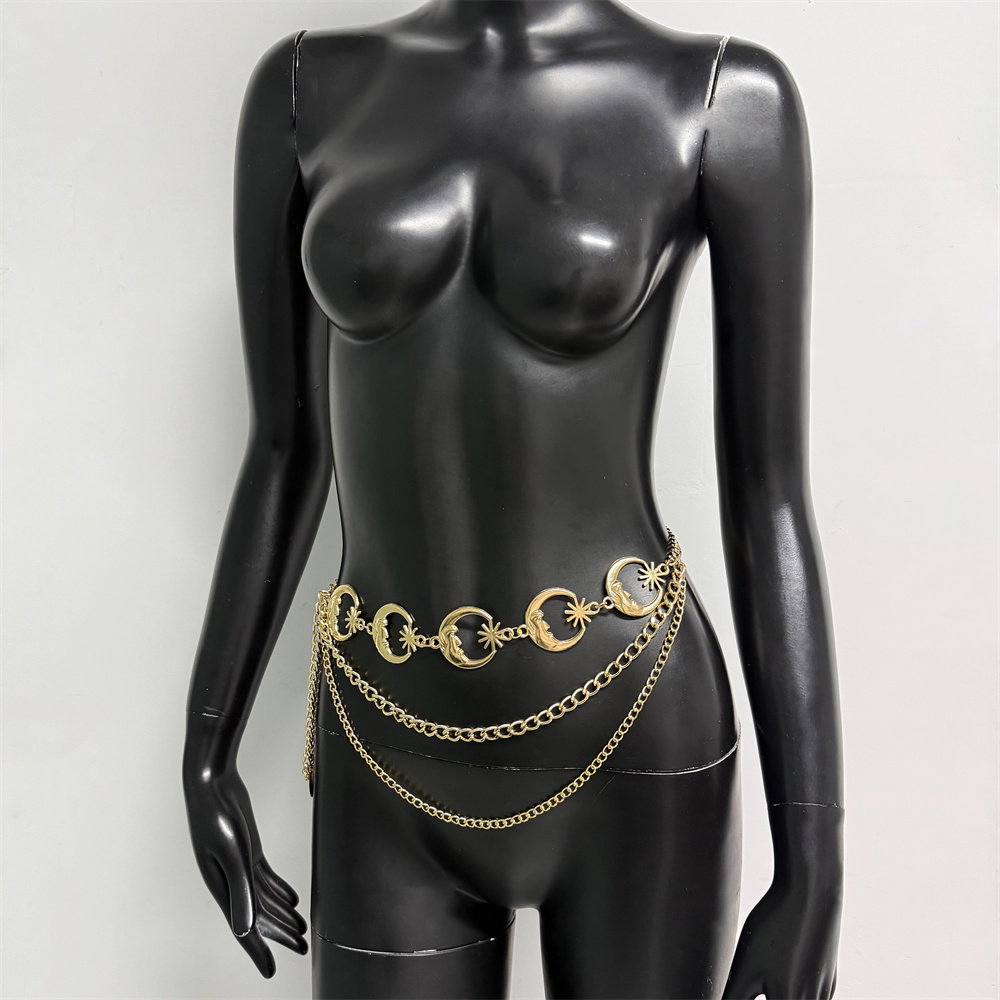 セクシーなゴールドシルバームーンスターチェーンベルト、夏のビ - Body Jewelry Hot のレビューと価格