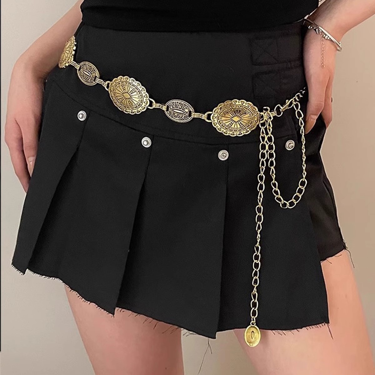 レディースレトロスタイルメタルウエストチェーンジュエリー、彫 - Body Jewelry High End のレビューと価格