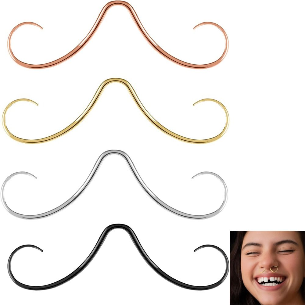 ステンレス製ハンガーボディジュエリー、口ひげセプタムリング、 - Body Jewelry Septum のレビューと価格