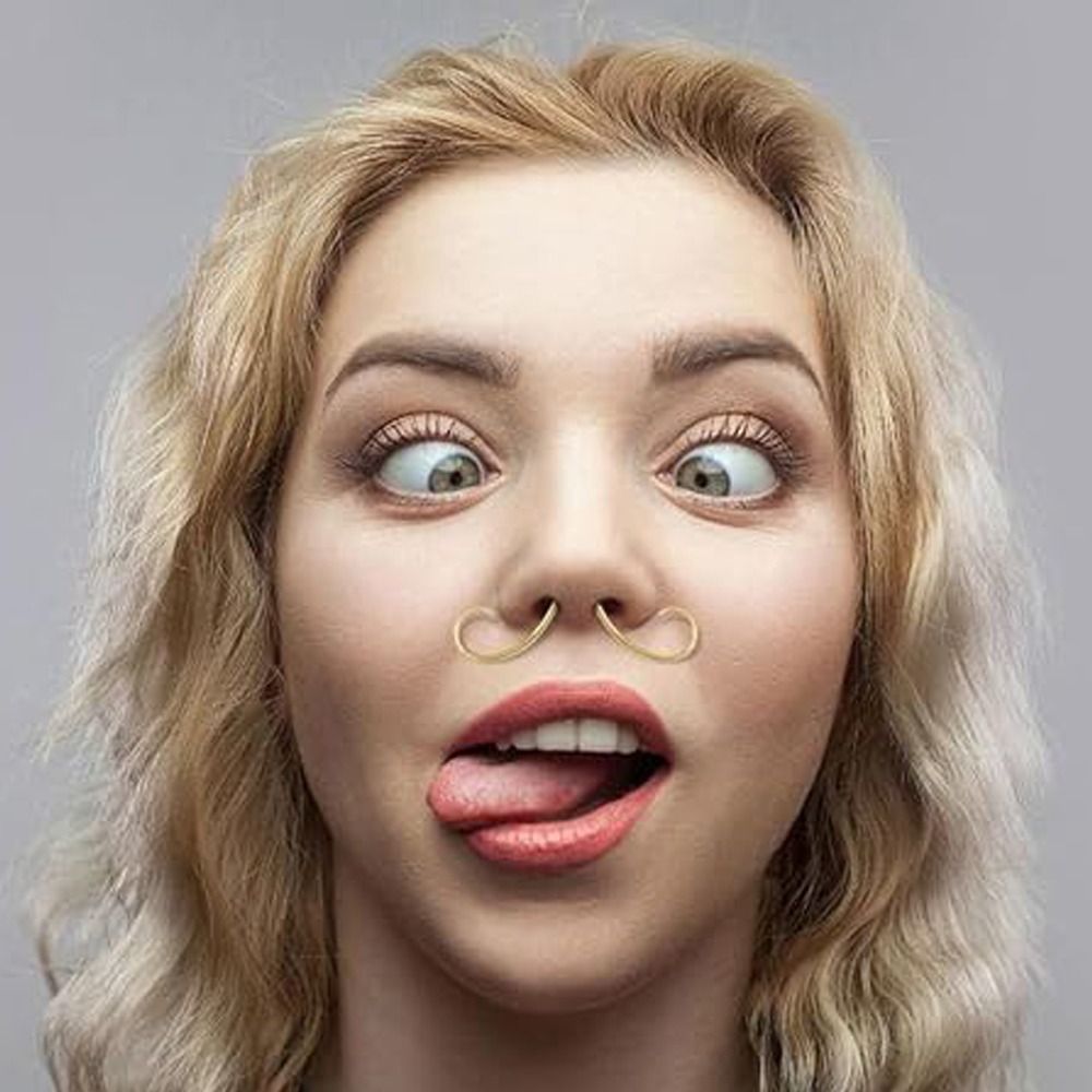 ステンレス製ハンガーボディジュエリー、口ひげセプタムリング、 - Body Jewelry Septum のレビューと価格