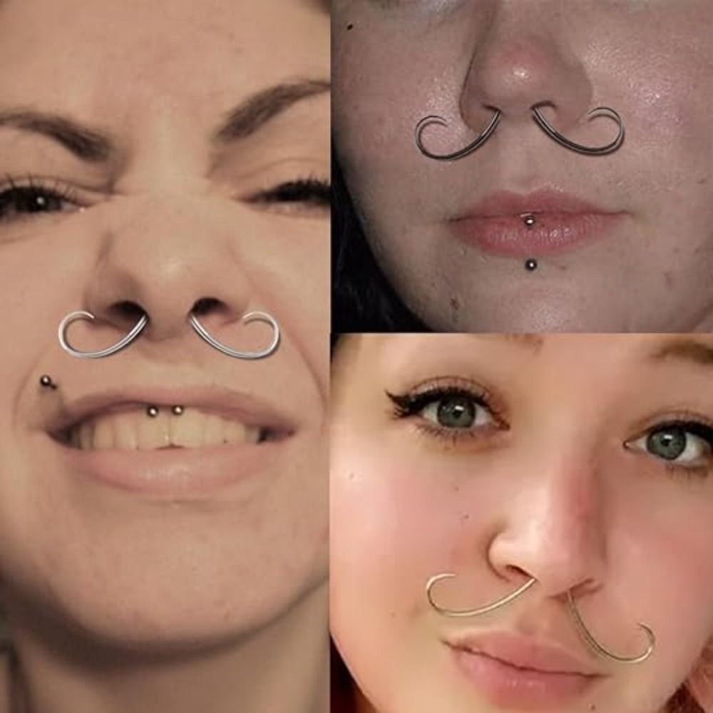 ステンレス製ハンガーボディジュエリー、口ひげセプタムリング、 - Body Jewelry Septum のレビューと価格
