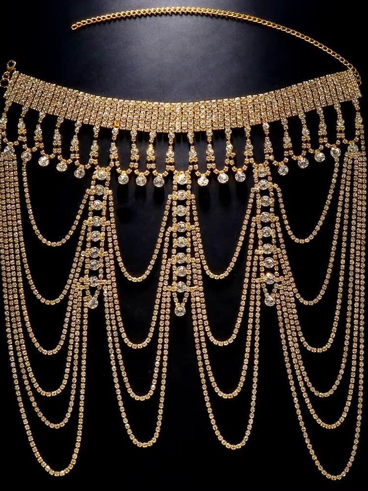 ラインストーンクリスタルショルダーボディチェーンステートメン - Body Jewelry High End のレビューと価格
