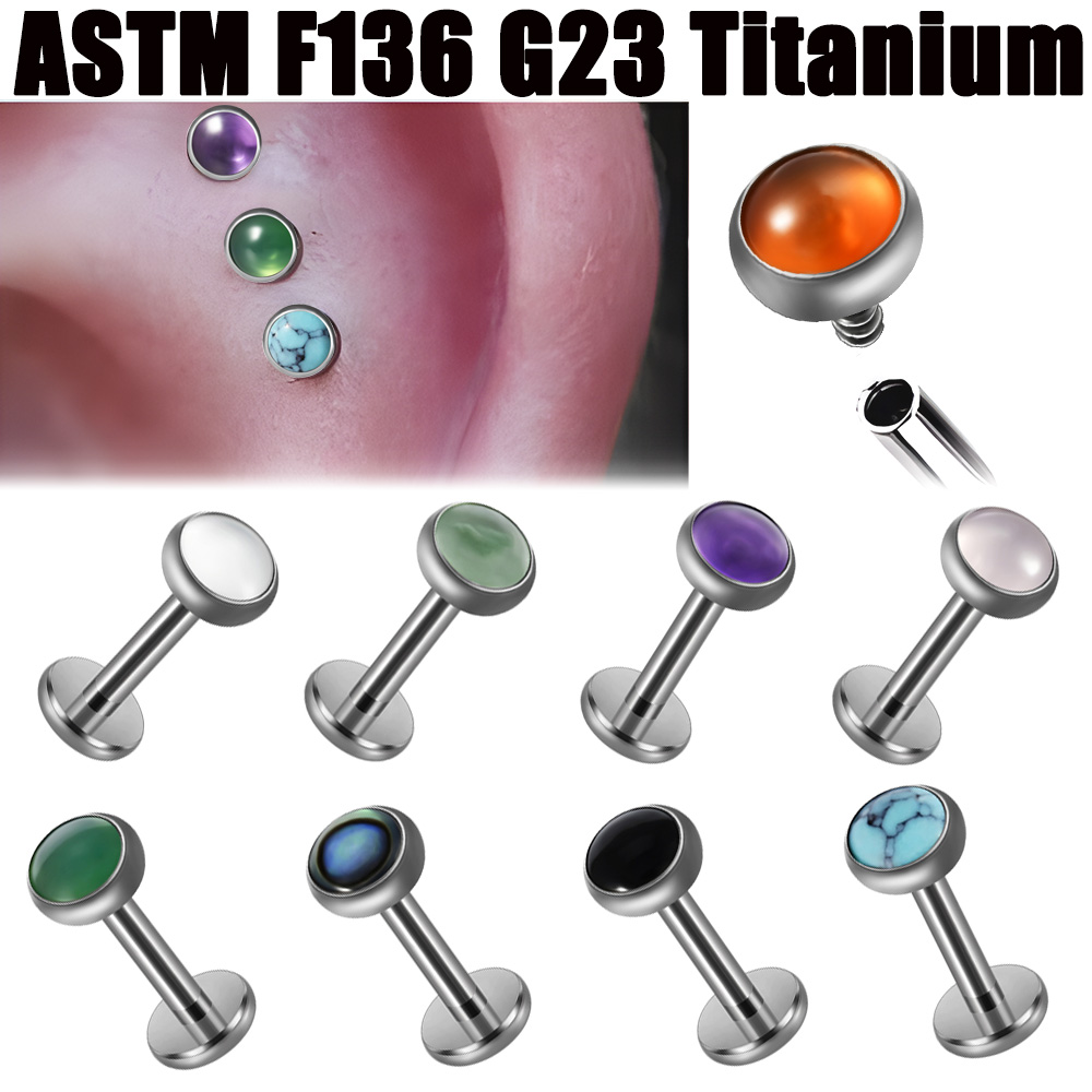 1PC 16 グラム G23 チタンクリスタル & ストーン - Flat Back Labret Stud のレビューと価格