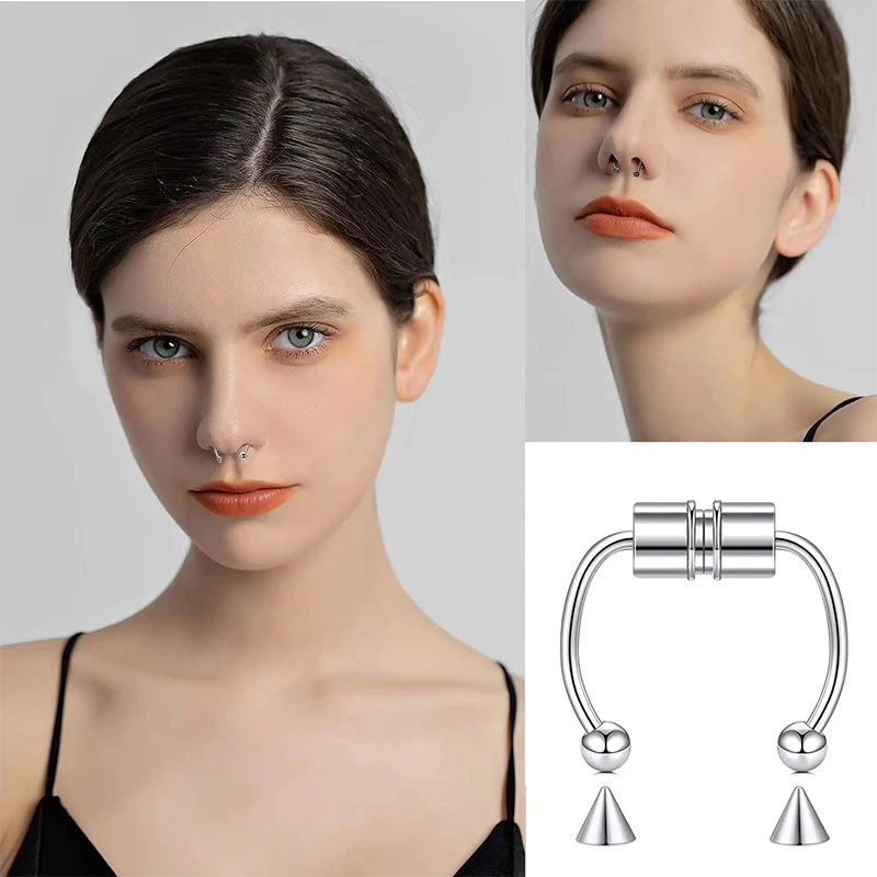 偽ピアス鼻リングフープセプタム非ピアスノーズクリップロック  - Body Jewelry Septum のレビューと価格