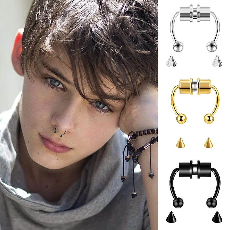 偽ピアス鼻リングフープセプタム非ピアスノーズクリップロック  - Body Jewelry Septum のレビューと価格