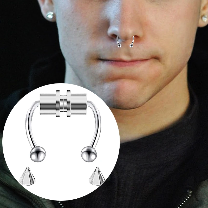 偽ピアス鼻リングフープセプタム非ピアスノーズクリップロック  - Body Jewelry Septum のレビューと価格