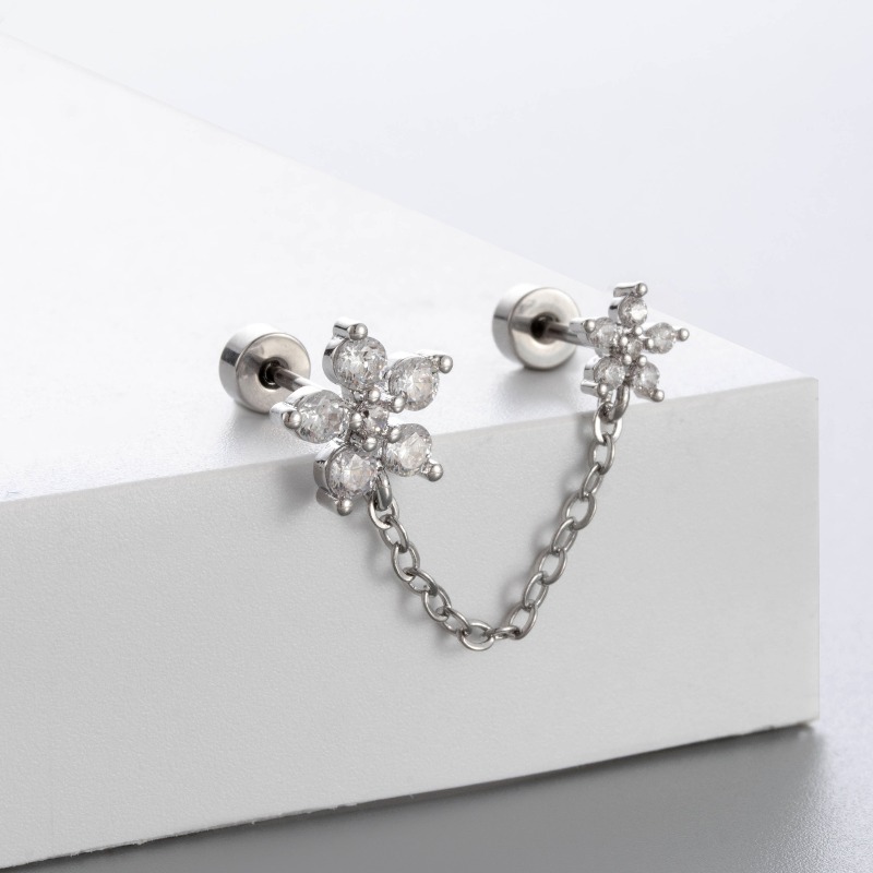 G23チタン製ハート型フラットバック軟骨スタッドピアス、キュ - Flat Back Labret Stud のレビューと価格