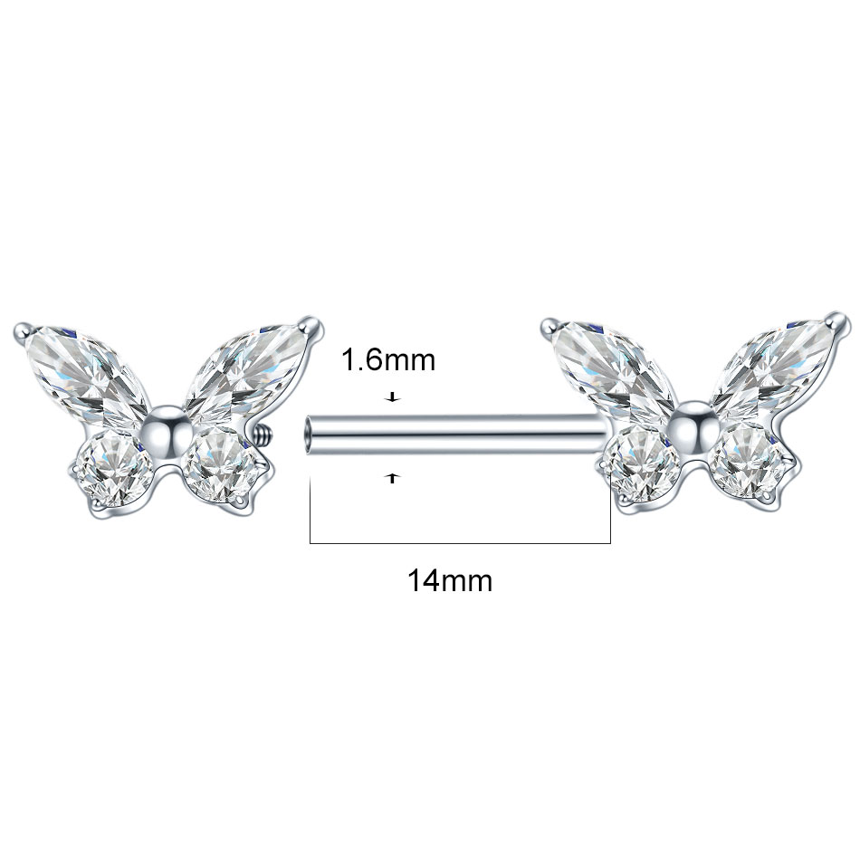 1個入り G23 チタン製ニップルリング ストレートバーベル - Body Jewelry Nipple Rings のレビューと価格