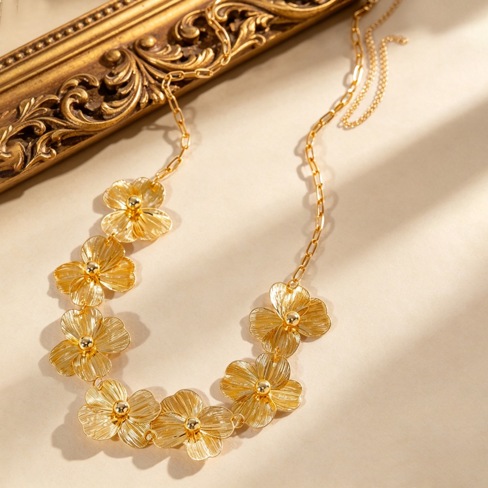 ボヘミアンスイートゴールドカラーメタルフラワースプライスウエ - Body Jewelry Dress のレビューと価格