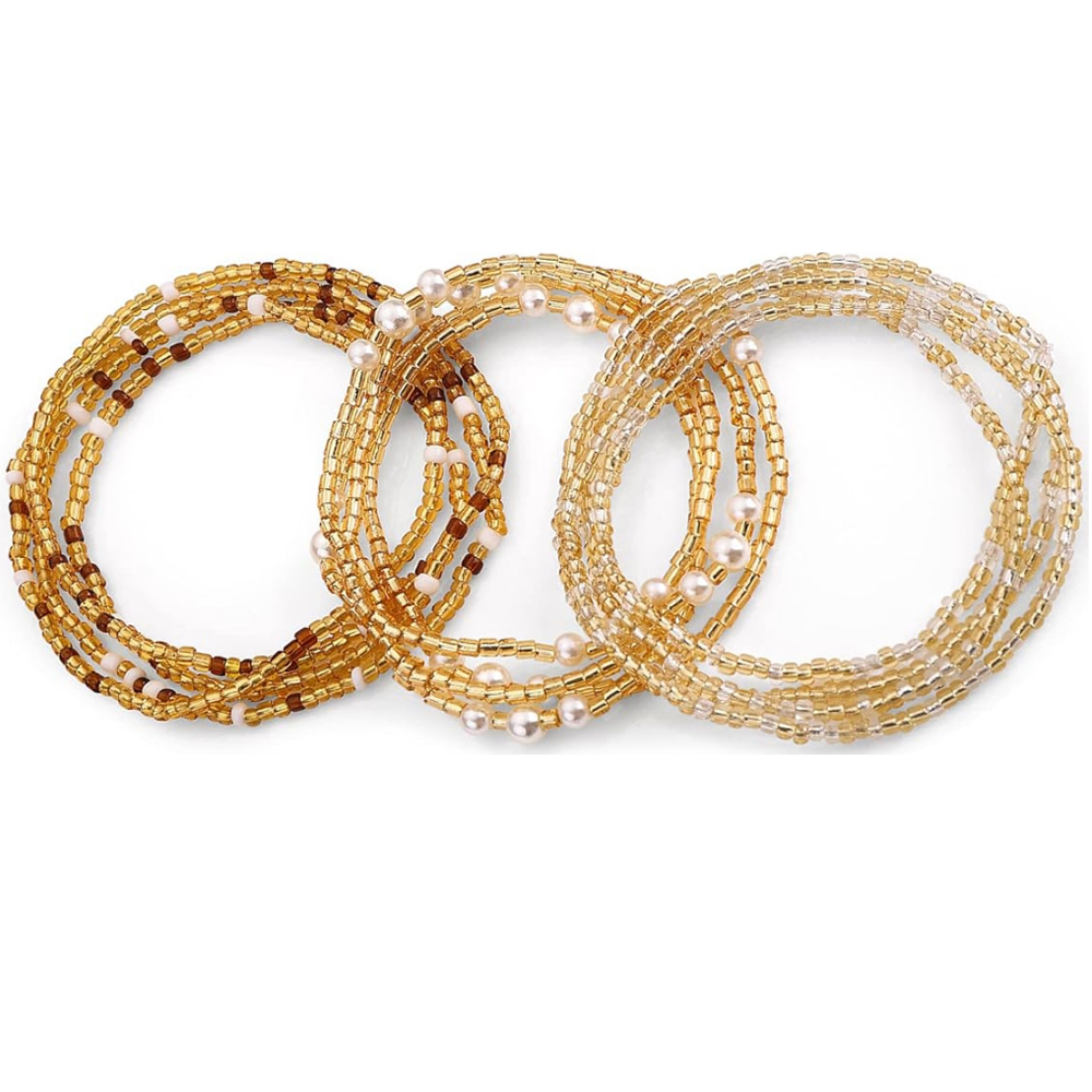 女性用ウエストビーズ、ベリーチェーン、伸縮性のあるアフリカ風 - Body Jewelry Online のレビューと価格