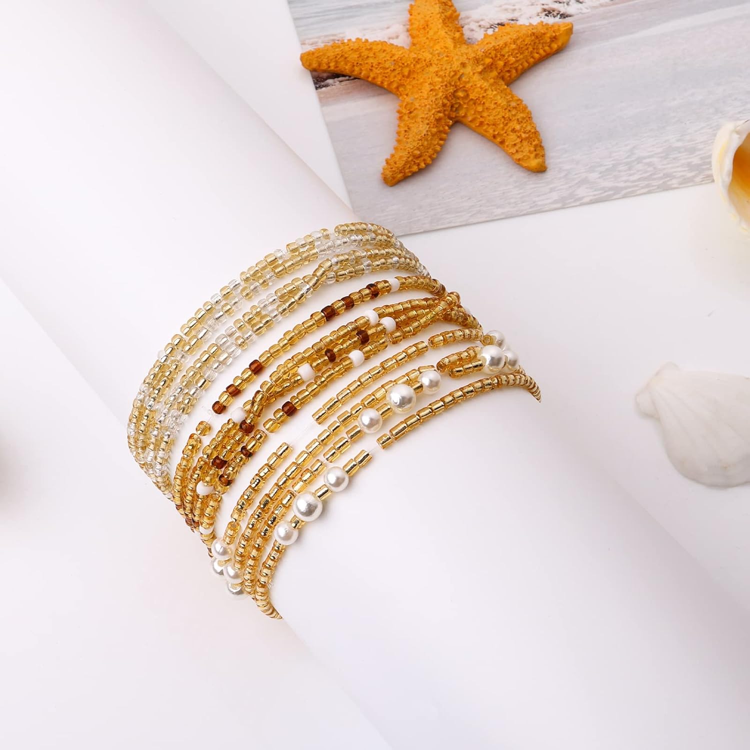 女性用ウエストビーズ、ベリーチェーン、伸縮性のあるアフリカ風 - Body Jewelry Online のレビューと価格