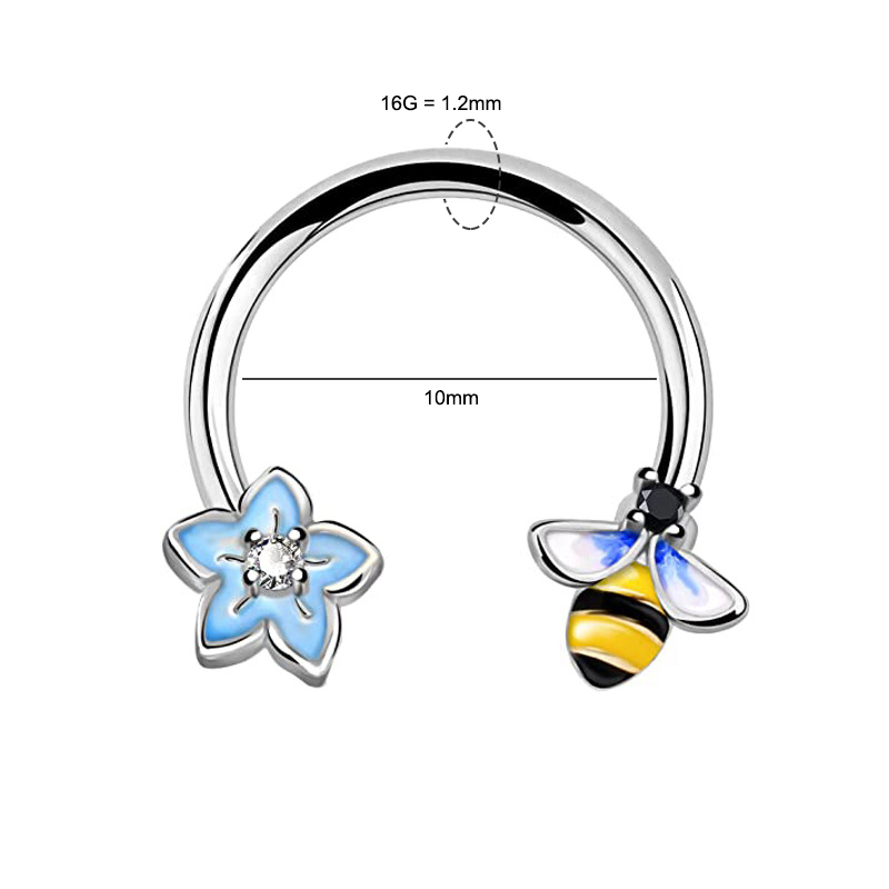 16G セプタムリング ダイスピアス サージカルスチール 軟 - Body Jewelry Septum のレビューと価格