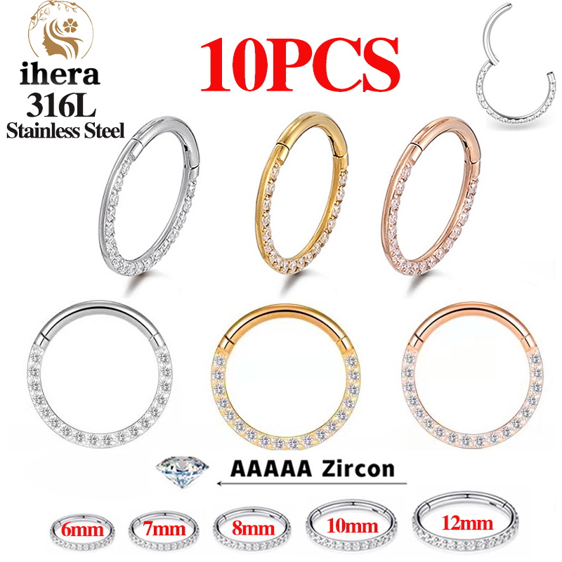 1/10個入り ステンレス製ノーズリング セプタムクリッカー - Body Jewelry Septum のレビューと価格