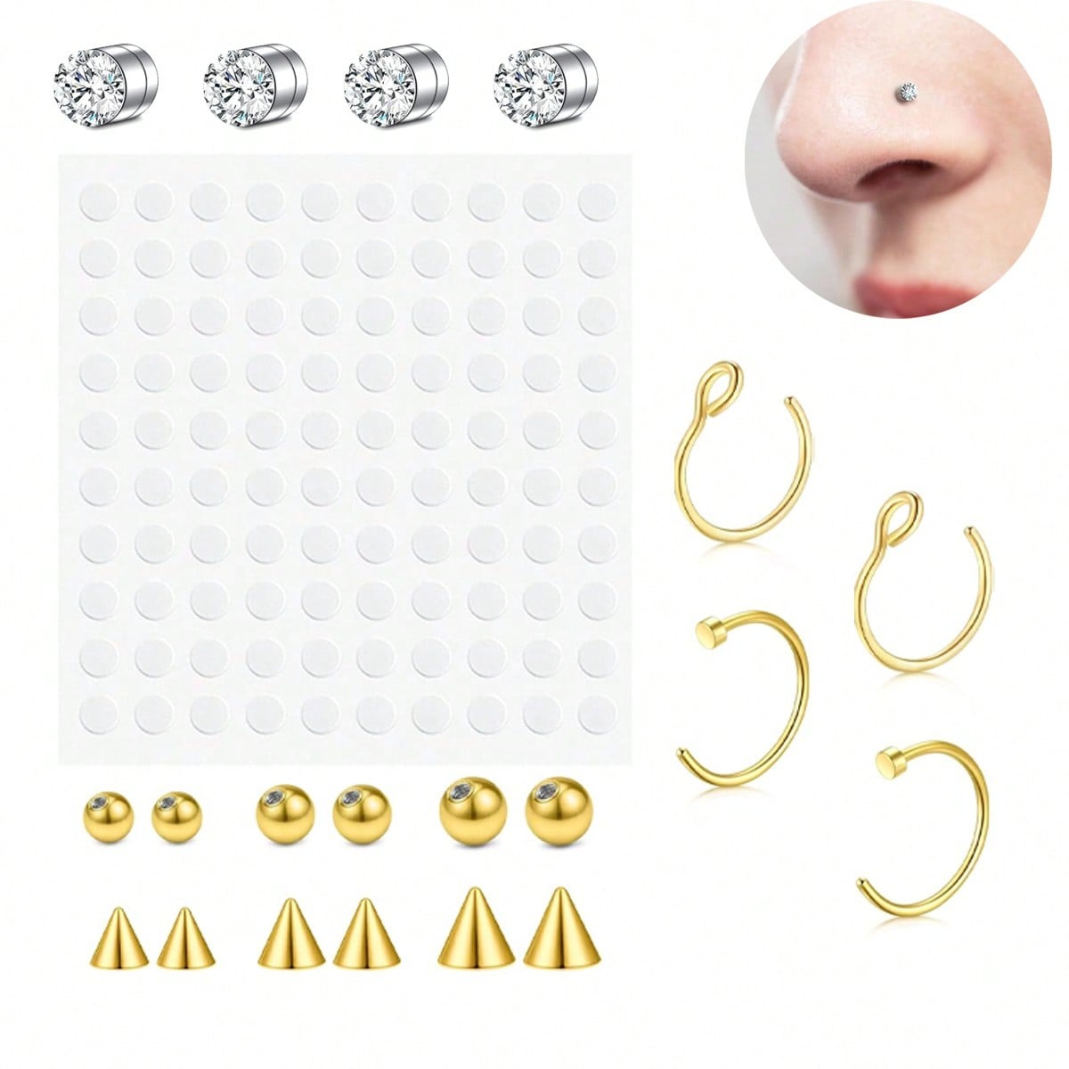 フェイクノーズリング、フェイクセプタム（女性用）、フェイクノ - Body Jewelry Septum のレビューと価格